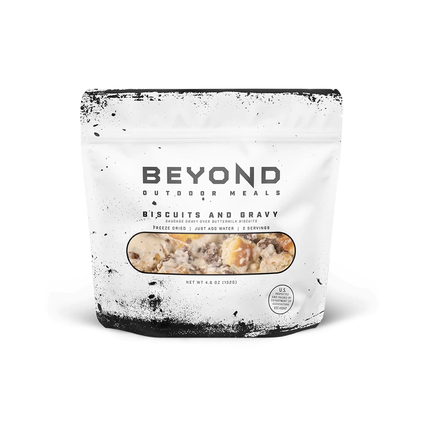 Beyond Outdoor Meals Biscuits & Gravy Freeze-Dried Food 10-Year Shelf Life Real Freeze-Dried Meat Just Add Water Meals Prepare in Pouch 710 Calories Camping Food for Adventures 33 Grams Protein
