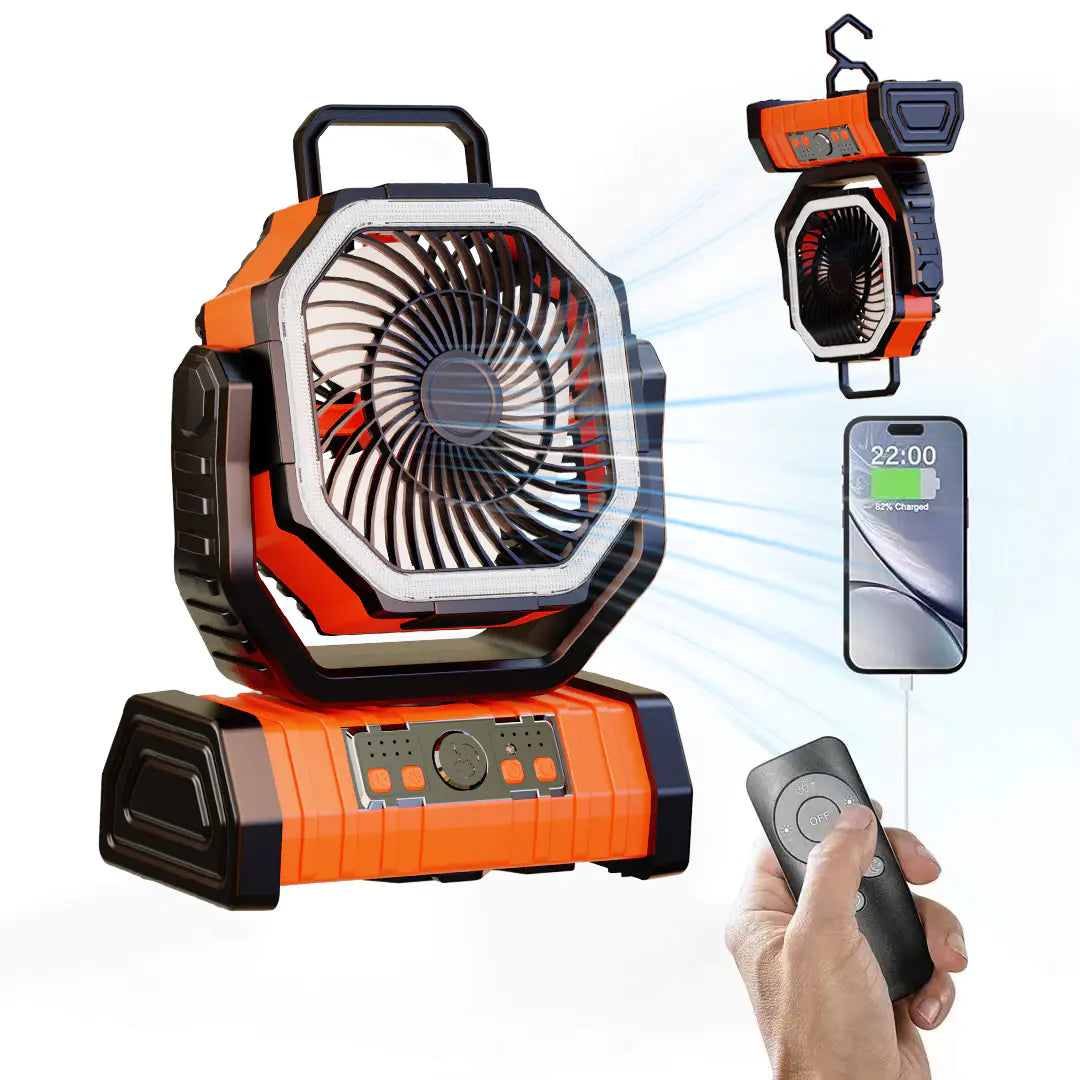 New Outdoor Camping Fan with Night Light & Remote