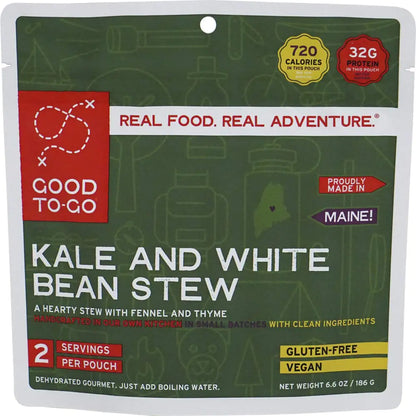GOOD TO-GO Kale and White Bean Stew | Camping Food Backpacking Food (Double Serving) | Just Add Water Meals Backpacking Meals | Dehydrated Meals Taste Better Than Freeze Dried Meals