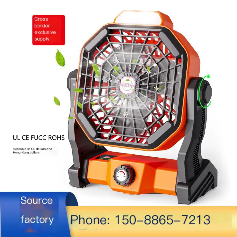 Portable Camping Fan with Light for Outdoor Use