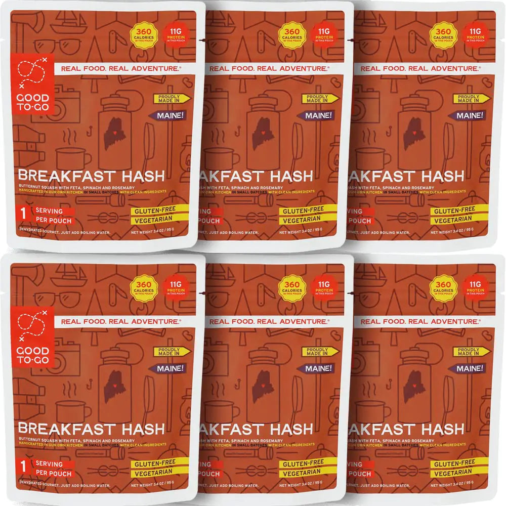 GOOD TO-GO Breakfast Hash | Camping Food Backpacking Food (6-Pack of Single Servings) | Just Add Water Meals Backpacking Meals | Dehydrated Meals Taste Better Than Freeze by by Dried Meals
