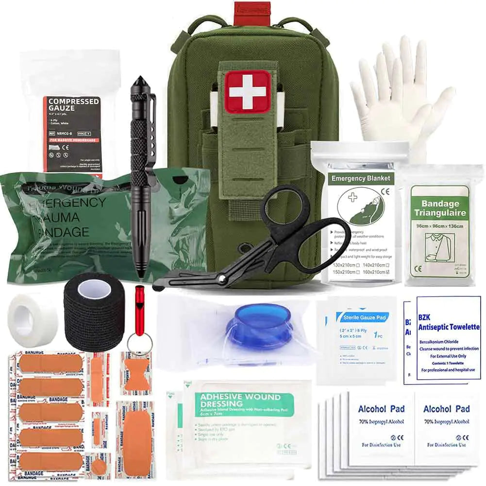 Tactical Trauma Kit Emergency First Aid Stop The Bleed Ifak Refill Ifak Med Kit Trauma Refill Military Medical Supplies Kit Pack for Duty Belt