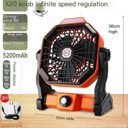 Portable Camping Fan with Light for Outdoor Use